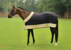 Equine Couture Spinnaker Suede Sheet / Cooler   Black & Tan   Size 76 