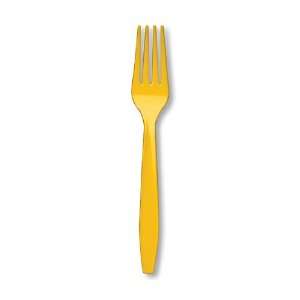    School Bus Yellow Plastic Forks   600 Count