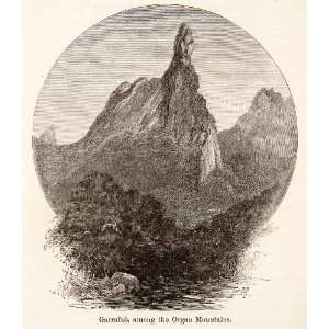 1868 Wood Engraving Garrafao Organ Mountains Boulders Brazil Rio De 