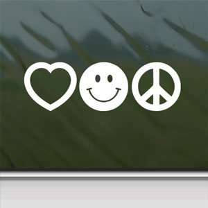  Love Smile Peace White Sticker Car Vinyl Window Laptop White 