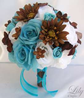 17pcs Wedding Bridal Bride Bouquet Flowers Decorations Package 