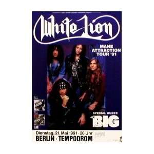  WHITE LION Mane Attraction Tour 1991 Music Poster