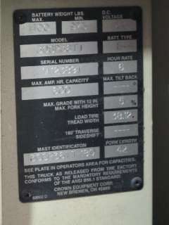 CROWN 30SP36TT STAND   UP FORKLIFT 3000 LBS  
