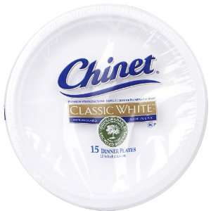  Chinet Classic White Dinner Plate, 10 3/8 15 ct Health 