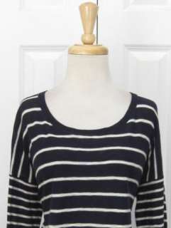 Cute VINCE Navy Striped Oversized Pullover Sweater Sz L  