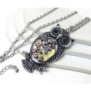  Ultra Unique Large Owl Watch Parts Necklace with Dragonfly 