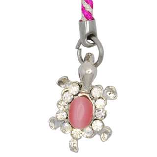 Pink Turtle Bling 473 Cell Phone Pendant Charm Strap  