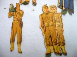 Estate Lot of 53 Vintage Paper Cut Out WWII Soldiers  