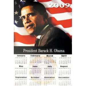  President Barack Obama w/ American Flag   2009 Calendar 