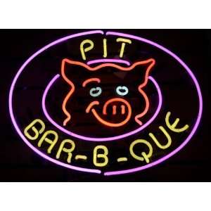  Neon Sign Pit BBQ Bar B Que Business Light 24 x 30 