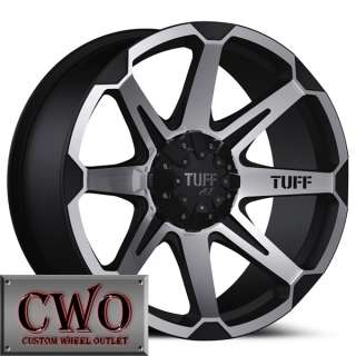 20 Black Tuff T 05 Wheels Rims 6x139.7 6 Lug Tundra Titan Chevy GMC 