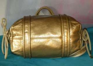 COACH POPPY METALLIC GOLD PILOT SPOTLIGHT Bag Purse 13819 P VGUC Rare 