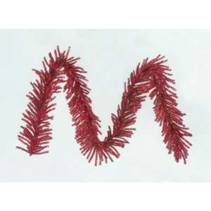  Red Tinsel Artificial Christmas Garland   Unlit