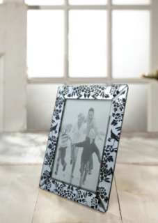   Crystal Floral Print Mirror 5 x 7 Picture Photo Frame New  