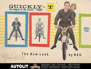 1957 NSU Quickly T 50 Moped Scooter Motorcycle Brochure  