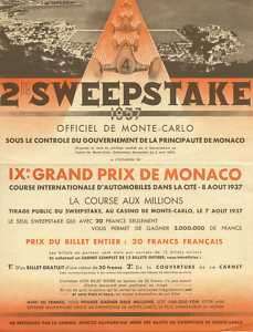 1937 Monaco GP Lottery Auto Union Rosemeyer Wins  