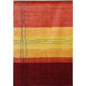   Collection Contemporary Sublimity Miso Red Silk Area Rug 3.60 x 5.60