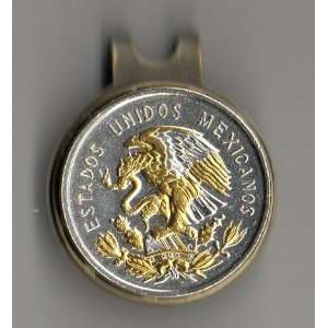   Ball Marker   Mexican 10 centavo Gold & silver Eagle (quarter size