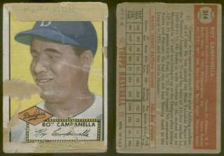 5686) 1952 Topps 314 Roy Campanella Dodgers PR  