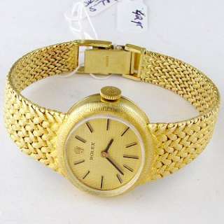 Estate Rolex 14k Solid Gold Wind Up Ladies Watch  