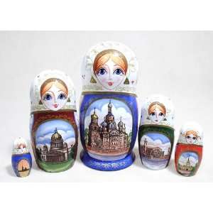  White Nights Russian Nesting Doll 5pc./6 Toys & Games