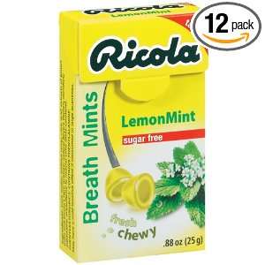 Ricola Breath Mints, Lemon Mint, 0.88 Ounce Boxes (Pack of 12)