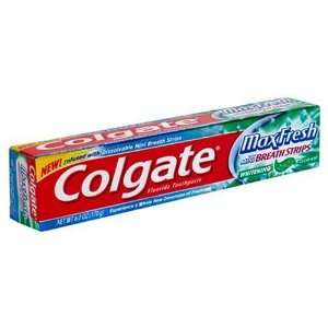 Colgate MaxFresh Toothpaste with Mini Breath Strips, Whitening Clean 