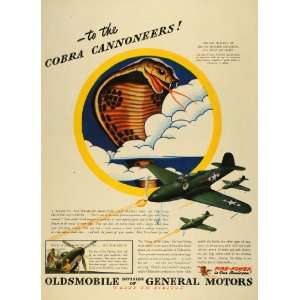1943 Ad Oldsmobile Airacobra Fighter Plane 93rd Fighter Squadron Air 