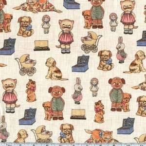   Toys And Animals Ivory Fabric By The Yard Arts, Crafts & Sewing