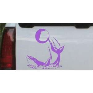 Purple 24in X 23.2in    Dolphin Playing Ball Animals Car Window Wall 