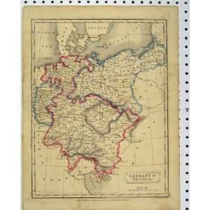  Map Prussia C1880 Germany Colour Borders Hall Print