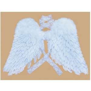  White Angel Wings With Lace 24 (1 per package) Toys 
