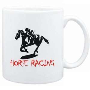  Mug White  Horse Racing Silhouette Sports Sports 