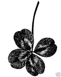 leaf lucky clover Irish Rubber stamp WM 1.6x1.2  