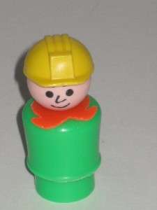 VINTAGE FISHER PRICE LITTLE PEOPLE WHOOPS AUTO MECHANIC CONSTRUCTION 