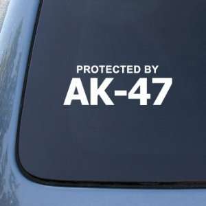 Protected By AK 47   Car, Truck, Notebook, Vinyl Decal Sticker #2603 