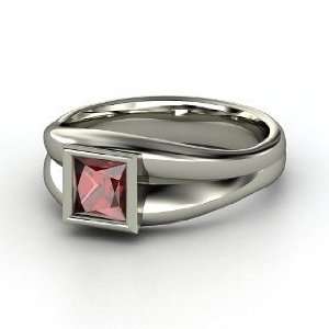  Akari Ring, Princess Red Garnet Palladium Ring Jewelry
