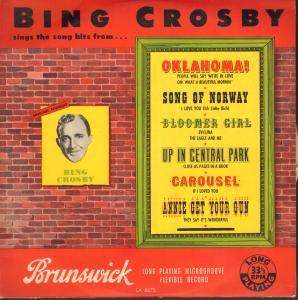 BING CROSBY sings hits from broadway shows 10 uk brunswick 8 track 