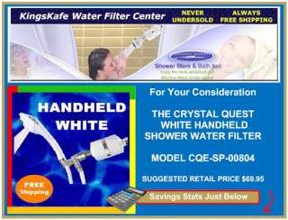 CRYSTAL QUEST WHITE HANDHELD LUXURY SHOWER WATER FILTER  