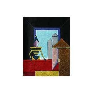 NOVICA Cubist Painting   The Dwarf and the Princess 