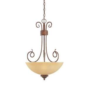   Aged Umber Bronze Inverted Pendant with Venetian Scavo Glass 99331 AUB