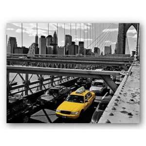 Yellow Cab on Brooklyn Bridge by Henri Silberman 15.75x19 