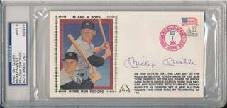 MICKEY MANTLE SIGNED ROGER MARIS FIRST DAY COVER POSTCARD AUTOGRAPH 