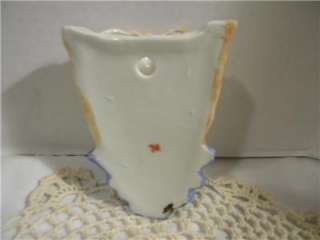 VTG Wall Pocket Vase H.P.Red Bird, Grapes/ White Swan Pottery  