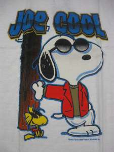 Peanuts   Snoopy Joe Cool Leaning   White Kids T Shirt  