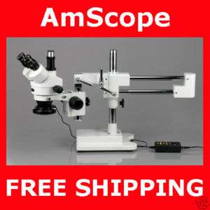7X 90X DISSECTING BOOM STEREO ZOOM MICROSCOPE + 144 LED  