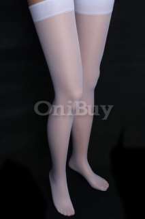 Sexy Chinlon& Spandex Thigh High Stockings Tights White  