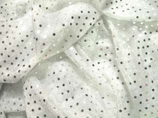 G11 Shiny Small Silver Sequin Fabric Material by Yard  