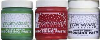 Dreamweaver Glossy Green Red White Embossing Paste Lot Christmas 