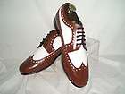 more options mens oak and white spectator dance thin sole